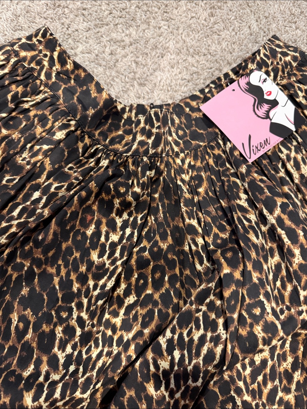 Vixen by Micheline Pitt Leopard Circle Skirt - Brown & Black